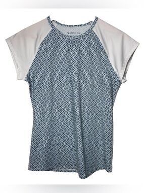 Carve Designs Beach Rashguard Women's Medium Swim Shirt Blue White UPF 50 Nomad
